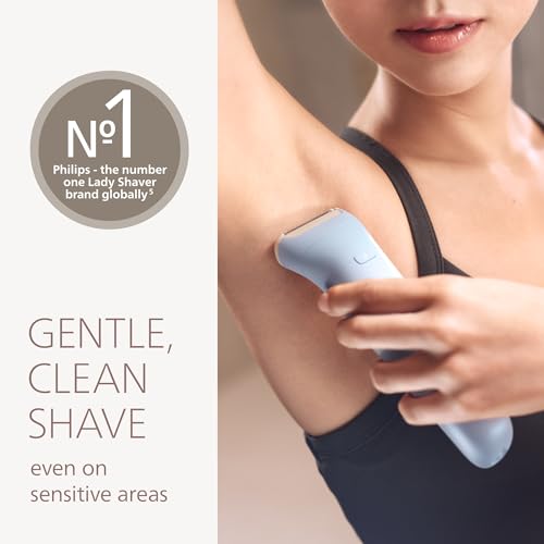 Philips Lady Shaver Series 6000 - Cordless, Wet & Dry Electric Shaver, 3-Blade Shaving System, for Legs & Body, 80 Mins. Runtime, Model BRL127/00
