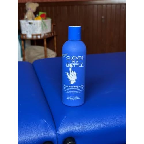 Gloves In A Bottle Shielding Lotion ? Non-Greasy, Hypoallergenic Cream for Eczema & Cracked Hands, Unscented Lotion for Men, Women & Babies 6 Months+, Works Great on All Skin | 8 Oz with New Pump