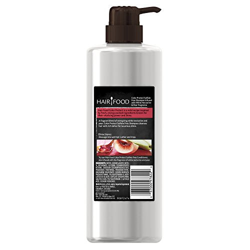 Hair Food Sulfate Free Color Protect Shampoo with White Nectarine & Pear Fragrance, 17.9 Fluid Ounce
