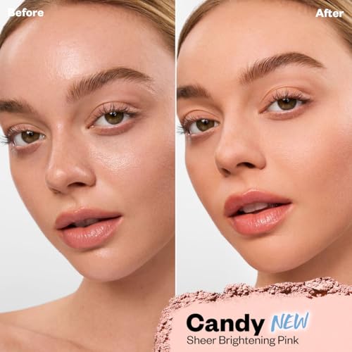 Kosas Cloud Set Face Brightening Powder - Pressed Brightening Powder, Smooths Shine Controll, Coverage for Dark Undereye & Uneven Skin - Lightweight Setting Powder - Candy (Sheer Brightening Pink)