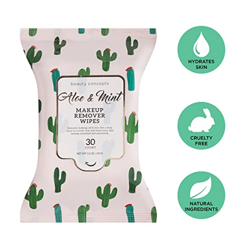 Beauty Concepts Facial Wipe Set - Packs of Face Wipes, Makeup Removing Wipes, Mint, Lemon Citrus, Watermelon, and Tea Tree