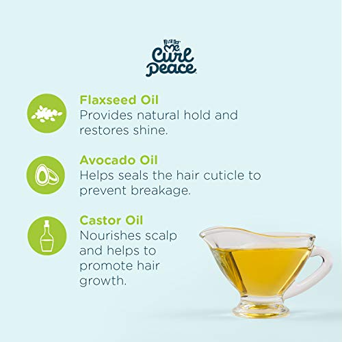 Just For Me Curl Peace Smoothing Ponytail & Edge Control (3 Pack) - Finishes & Holds, Contains Flaxseed, Avocado Oil & Black Castor Oil, 5 oz