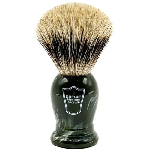 Parker - The King - Oversized 3 Band Pure Badger Bristle Shaving Brush - Long Loft ? Brush Stand Included - Generates a Giant and Luxurious Lather