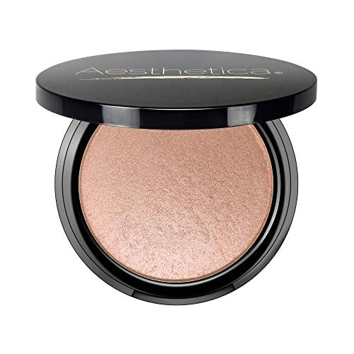 Aesthetica Starlite Highlighter - Metallic Shimmer Highlighting Makeup Powder - Cosmos (Sparkling Rose Gold)