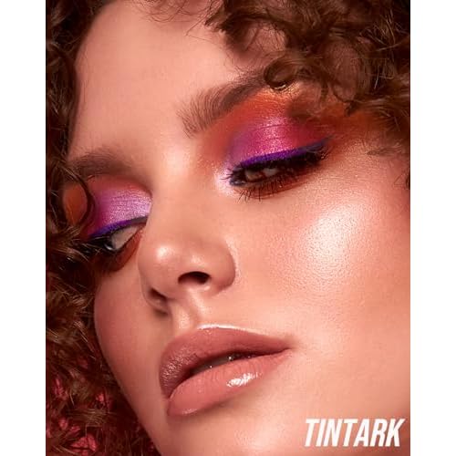 Eyes Cream Eyeshadow Palette Makeup, Blue Pink Nude Brown Glitter Shimmer Matte Eye Shadow Pallets for Cute Popular Eye Make up, 18 colors Ice Cream Original Design, Talc Free