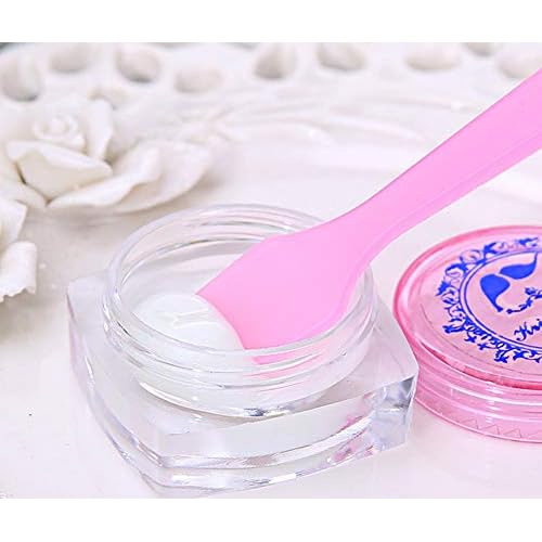 100Pcs 8cm/3inch Pink Disposable PP Cosmetic Spoon Mask Spatula Mini Facial Cream Scoop Mud Mask Stirrer Muddler Applicator for Skin Care