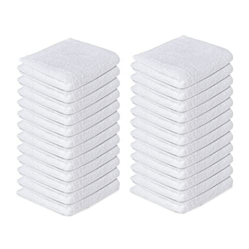 Softolle 100% Cotton Washcloths 24 Pack (12x12 Inches) Soft, Highly Absorbent Washcloth, Face Towels, Wash Cloths for Face, Ring Spun, Bulk Pack (White/L.Grey/D.Grey/Black)