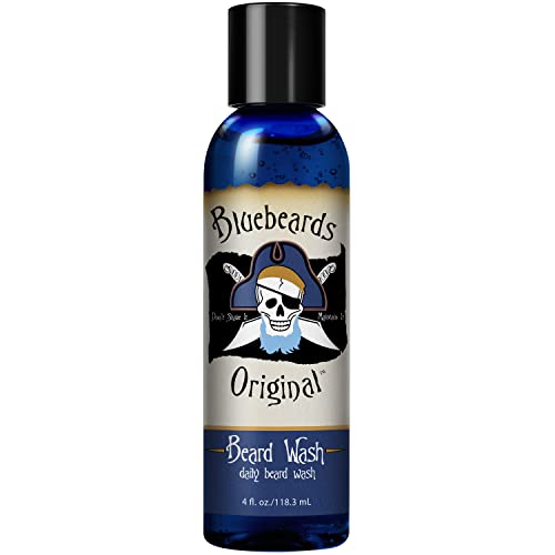 Beard Wash for Men - 4 oz Bluebeards Original Natural Beard Wash and Beard Moisturizer, Infused with Aloe & Lime - Deeply Cleans, Softens, and Conditions Your Beard and Skin Underneath - Made in USA