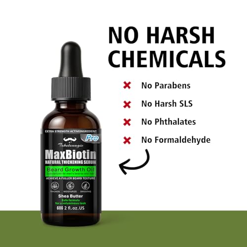 Biotin Beard Growth Oil for Men - 2 Pack Natural Conditioning Oil with Castor & Jojoba | Scented with Citrus & Shea Butter | Softens, Thickens, Moisturizes | Premium Beard Gift Set 2 OZ Each