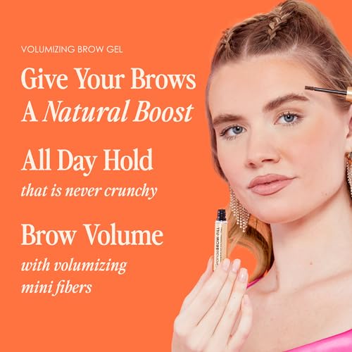 Grande Cosmetics GrandeBROW-FILL Volumizing Brow Gel, Tinted or Clear Eyebrow Mascara, Soft Flexible Hold, Water Resistant