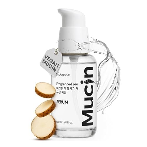 VEGREEN Vegan Nature Mucin Serum with 63% Wild Yam Phyto Mucin - Hydrating Glass Skin Serum for Face, Korean Skincare for Barrier Repair, Soothing & Radiance Boost, Cruelty-Free, 1.69 fl oz
