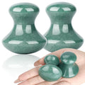 ideayard Mushroom Gua sha 2Pcs Jade Eye Massage Facial Tool Smooth Cute Mushroom Shaped Scraping for Women SPA Lift Remove Wrinkles (Green(2pcs)