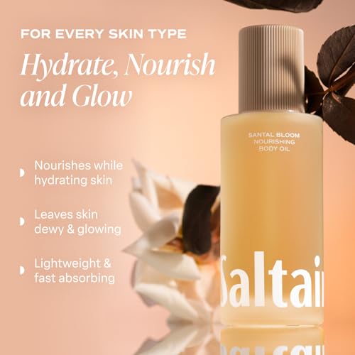 Saltair Body Oil - Luxurious Santal Bloom After Shower and Bath Oil for Women and Men. Botanical, Non-Greasy, Well-Absorbing Moisturizer for Hydrating Dry Skin ? 4oz Pump Bottle (Pack of 2)