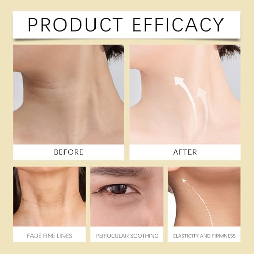 AH-8 Neck and Eye Cream Set with Electric Massage Tightening, Anti-Wrinkle Treatment with Red Light, Deep Moisturizer Bundle Care (neck cream neck tap and eye cream eye tap)