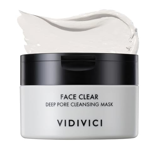 VIDIVICI Korean Deep Pore-Cleansing Clay Mask ? Gently Exfoliates & Soothes Oily, Sensitive Skin ? Mud Wash-Off Formula for Sebum Control, Cooling Hydration & Pore Tightening ? 3.38oz