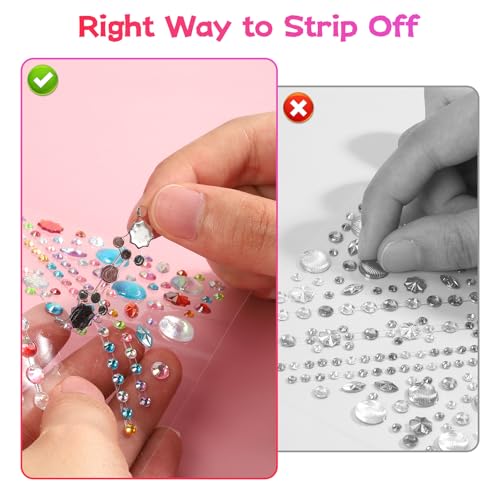 12 Sheets Face Gems Jewels for Makeup Self Adhesive Rhinestones Gems Stickers for Face Nail Eyes Decor Bling Stick on Jewels for Christmas DIY Craft, Card Decorations