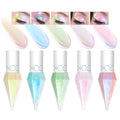 5 Colors Liquid Glitter Eyeshadow Set, Chameleon Metallic Shimmer Diamond Eyeliner Sparkle Eyeshadow, Waterproof Long Lasting Holographic Eye Brightener Chrome Highlighter Makeup