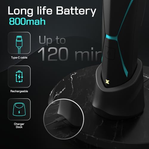 Brightman Electric Body Hair Trimmer for Men ? Waterproof Cordless Groomer with Ceramic Blades LED Light & 120-Min Runtime for Chest Groin Armpits Legs & Travel
