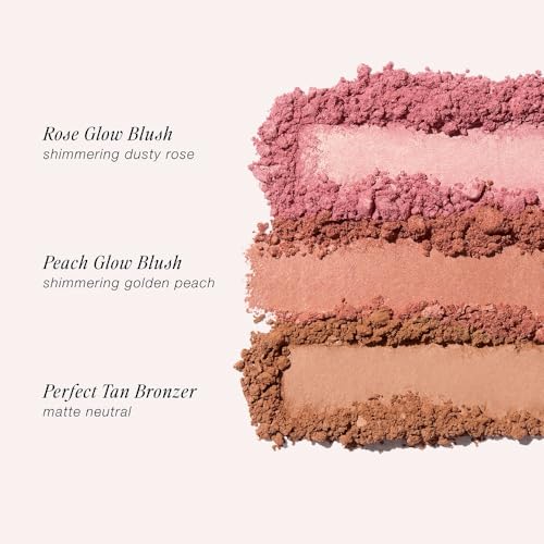 Jouer Pr?t-?-Porter Blush & Bronzer Palette - 2 Luminous Blushes + 1 Matte Bronzer, Travel-Friendly with Mirror, Talc-Free Formula, 0.42oz