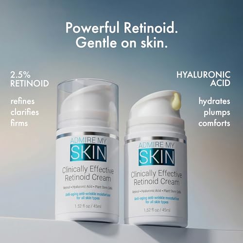 Admire My Skin Potent Retinoid Cream - Anti Aging Retinol Cream Moisturizer to Help Clear Acne Prone Skin, Eliminate Wrinkles and Provide You With That Healthy Youthful Glow
