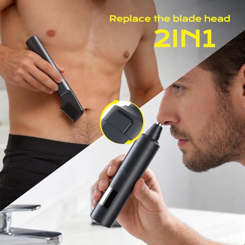 Pubic Hair Trimmer for Men, Waterproof Men Grooming Kit with LED Display, Electric Body Hair Trimmer for Men, No-Nick Groin & Ball Shaver with Adjustable Guide Comb, USB Rechargeable (Glossy Black)