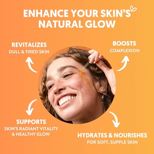 By Nature Hydrating Face Oil - Vitamin C, Turmeric & Plant Squalane Nourishes Skin for Radiant Vitality & Health Glow, for Women & Men, 1 Fl Oz