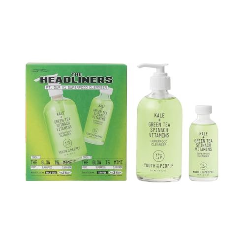 Youth To The People Superfood Facial Cleanser - Kale + Green Tea Daily Face Wash, Gentle Makeup Remover, with Soothing Antioxidants for Glowing Skin, pH Balance, Clean Pores, Sulfate-free, Refillable
