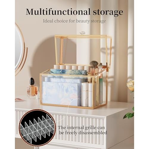 Youdepot Lipstick Organizer Holder - 24 Spaces, Tempered Glass Lip Gloss and Perfume Organizer,Vanity Lipstick Holder and Organizer.