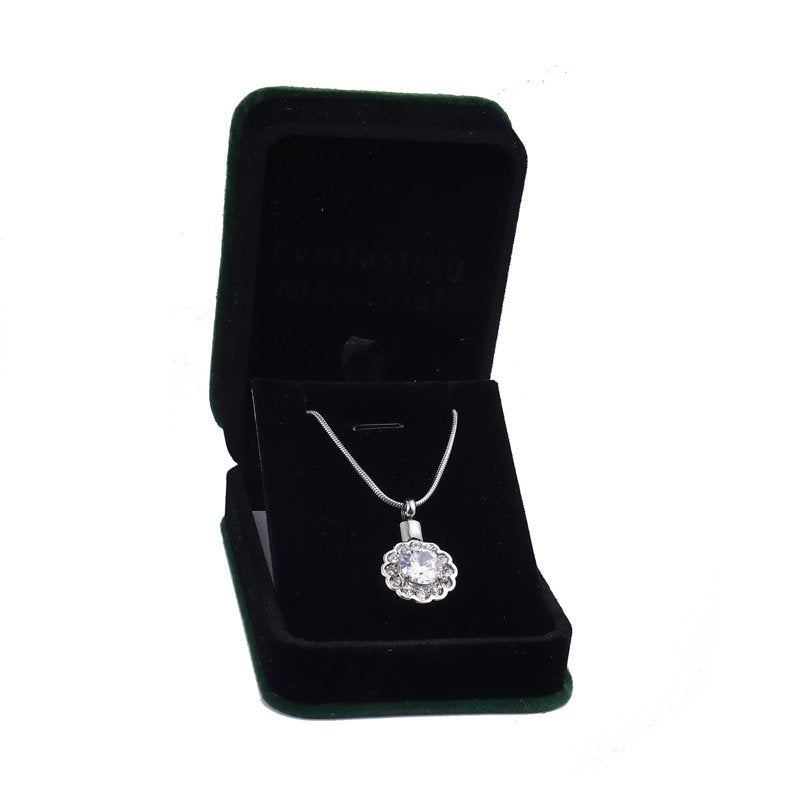 Crystal Rhinestone Memorial Necklace for Ashes Keepsake Jewelry Pendant