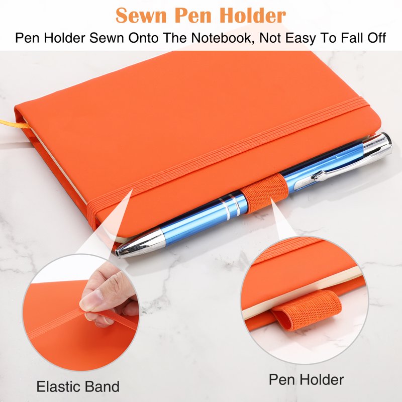 6 Pack Small Leather Pocket Notebooks - Compact A6 Journals for Note Taking