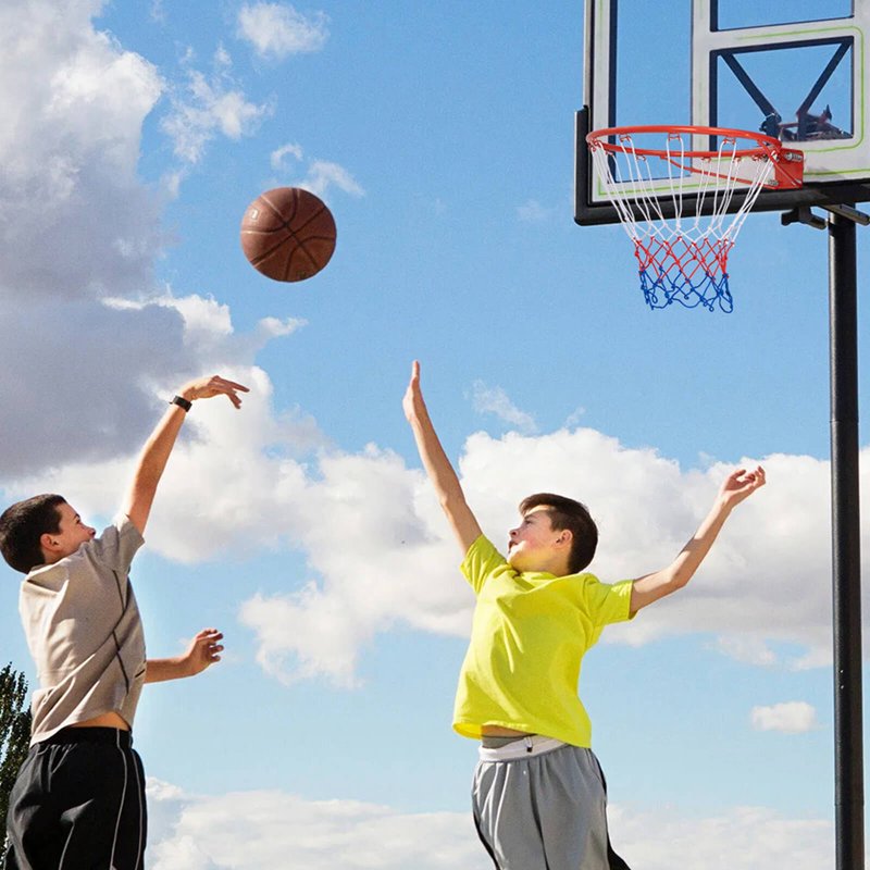 Wall-Mounted Basketball Rim 18 Inch Indoor Outdoor with Weather-Resistant Net