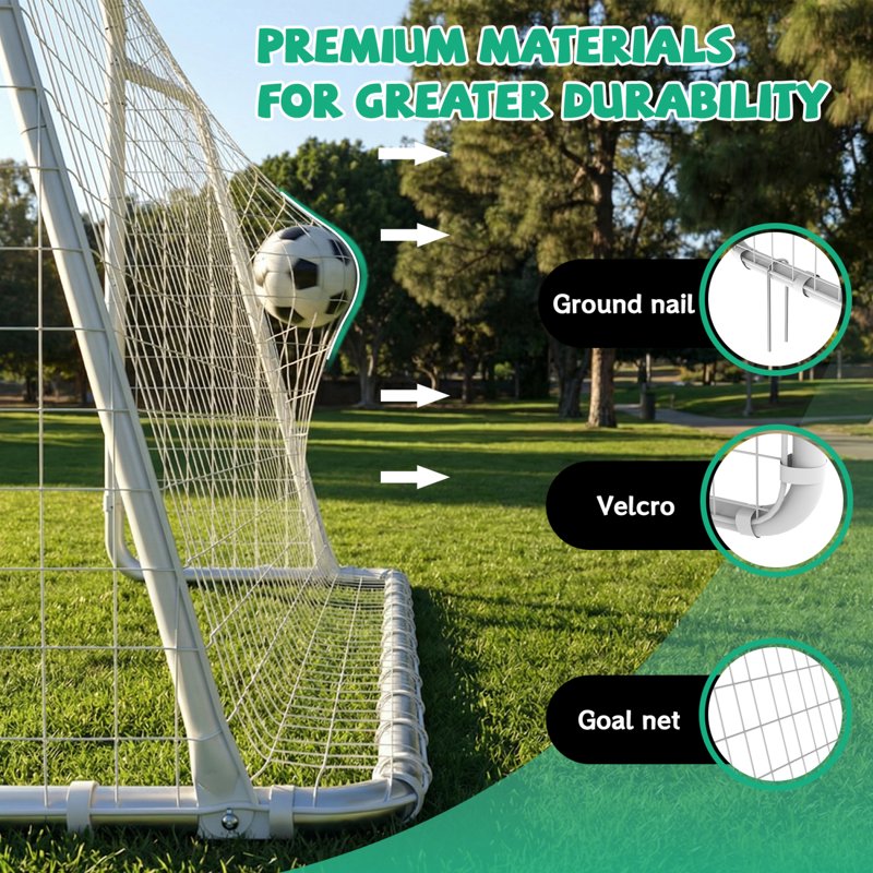 6x12ft Portable Soccer Goals for Backyard – High-Strength Net, Weather-Resistant Steel Frame