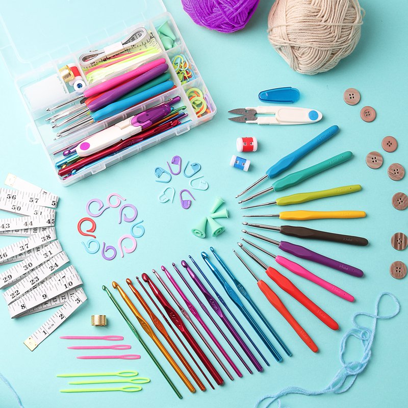 Crochet Kit for Beginners - 73-Piece Yarn & Accessory Set with Tote Bag