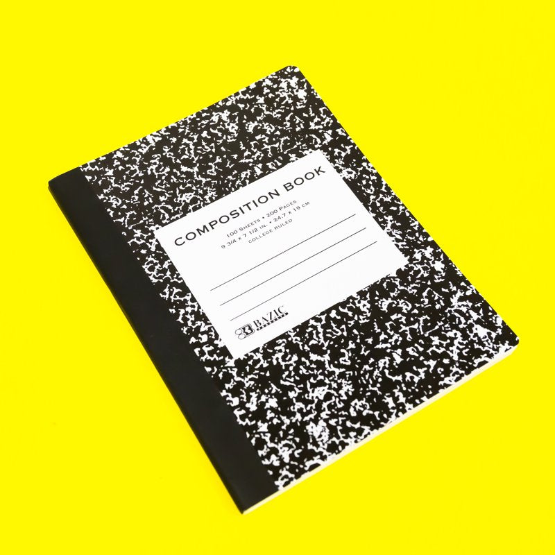 Black Marble Composition Notebook - College Ruled, 100 Sheets, 6 Pack