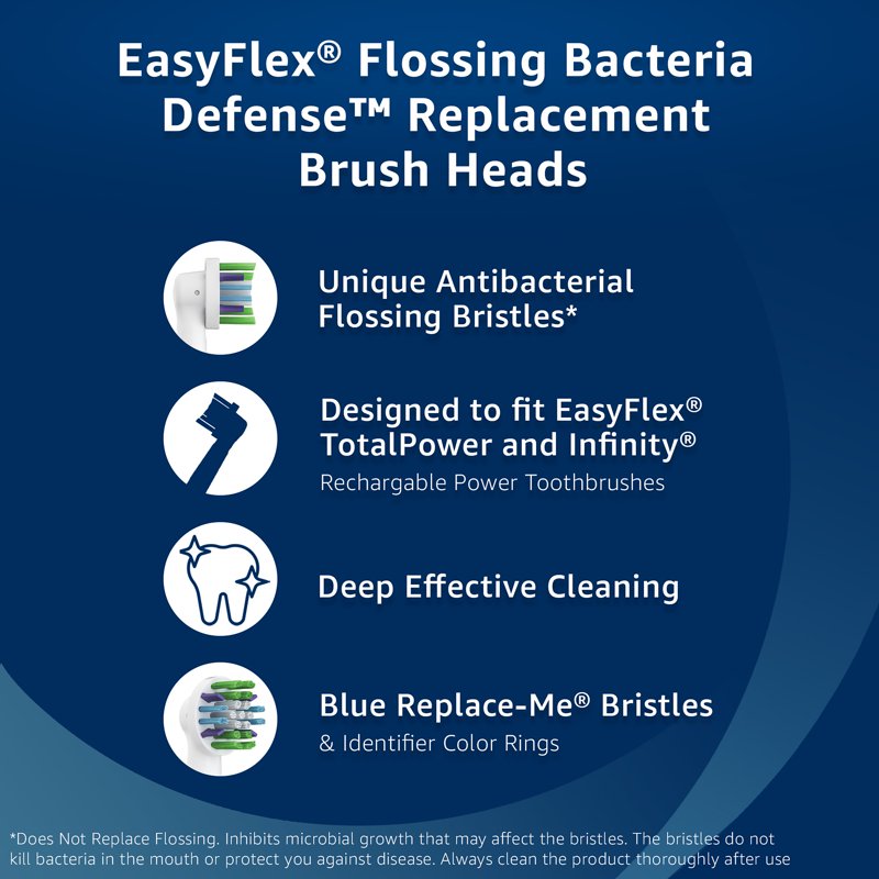 Electric Toothbrush Replacement Heads with Deep-Flossing Bristles - Pack of 8