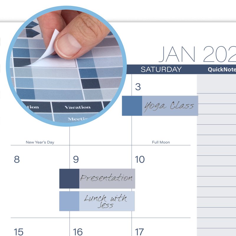 Small Weekly Monthly Planner 2026 - Blue Water Design, 5.5 x 8.5 Inches