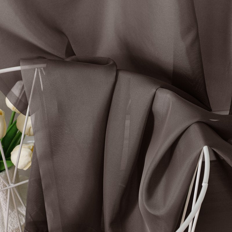Variation of THIS listing: 42x54 Chocolate Sheer Curtains 2 Pack – 42"W x 54"L Voile Drapes