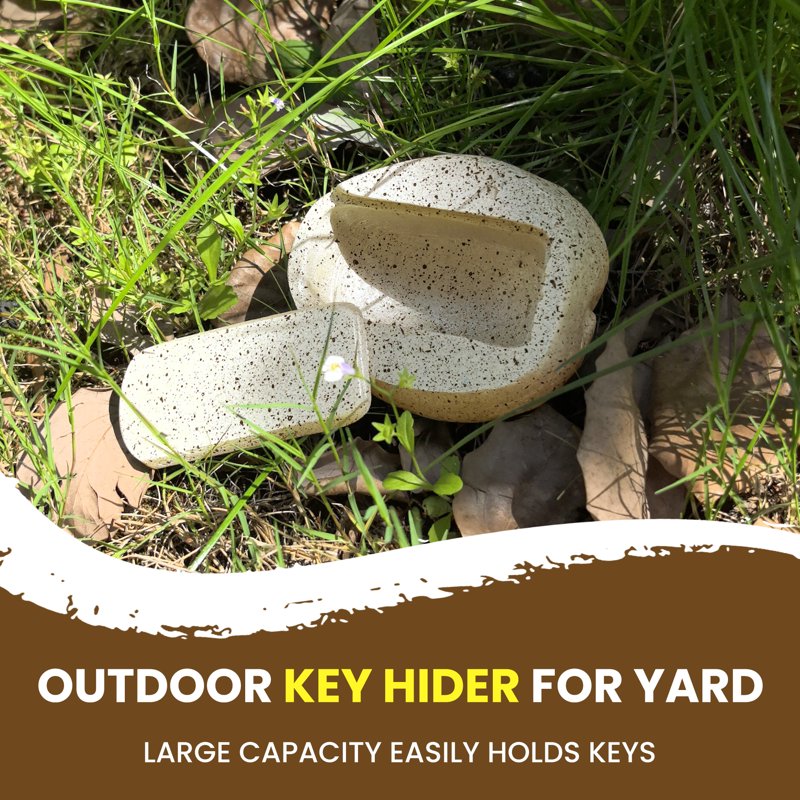 Fake Rock Key Hider Safe for Outdoor Garden Discreet Weatherproof Stone Look