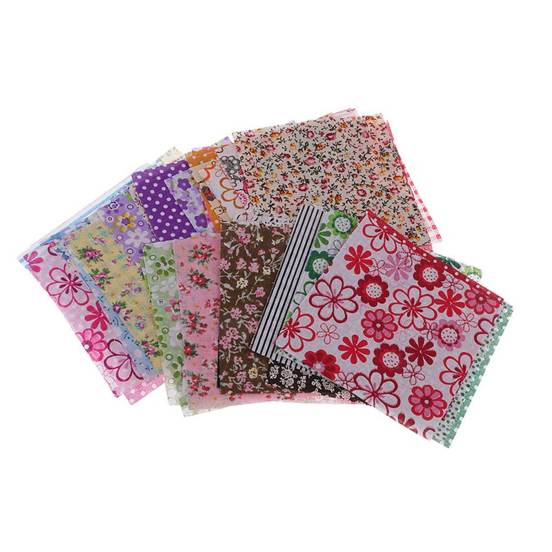 Fabric Scraps Patchwork Cotton Fabric Pack - Flowers Printed 100 Pieces