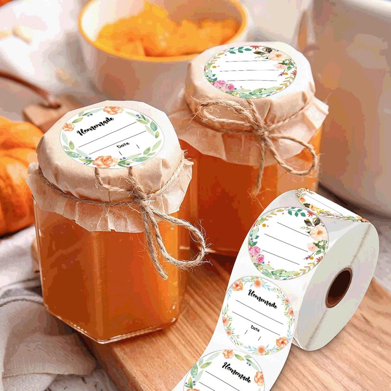 Watercolor Floral Canning Labels - 2 Inch Write-On Jar Stickers, 500 Pcs