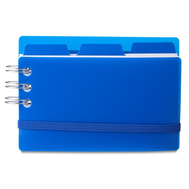 Ringed Poly Cover Ruled Index Cards - Blue, 3x5 Inches, 60 Count, 10 Pack