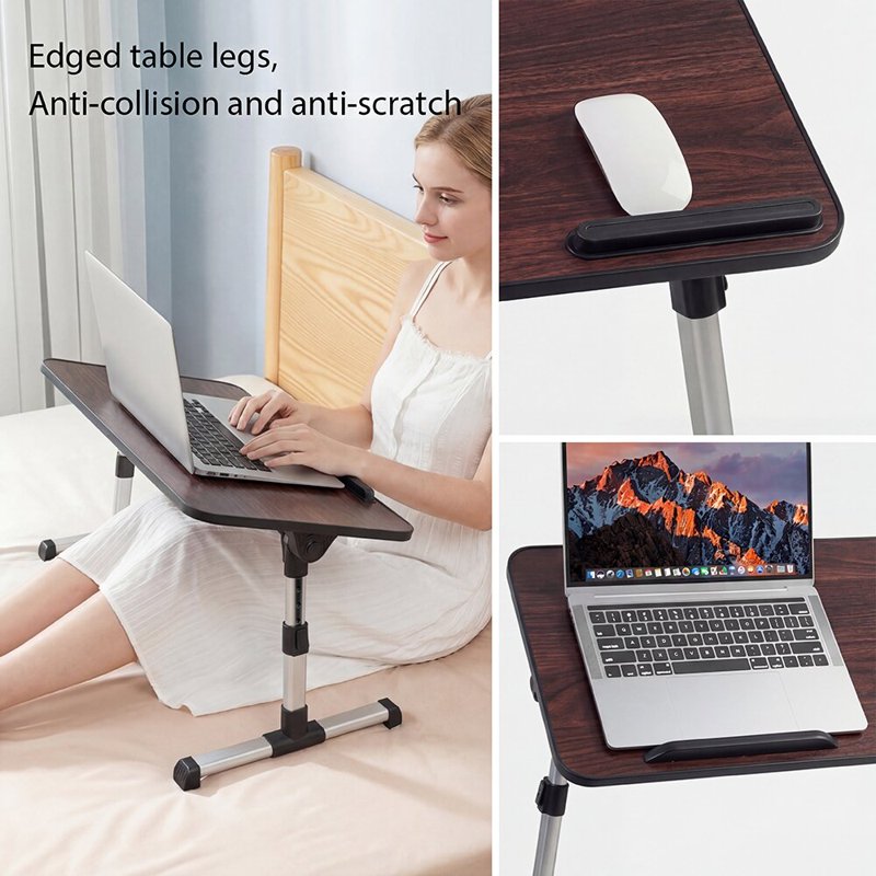 Cowin Adjustable Laptop Desk Table 20.5 x 11.82 in Walnut - Foldable Lap Desk