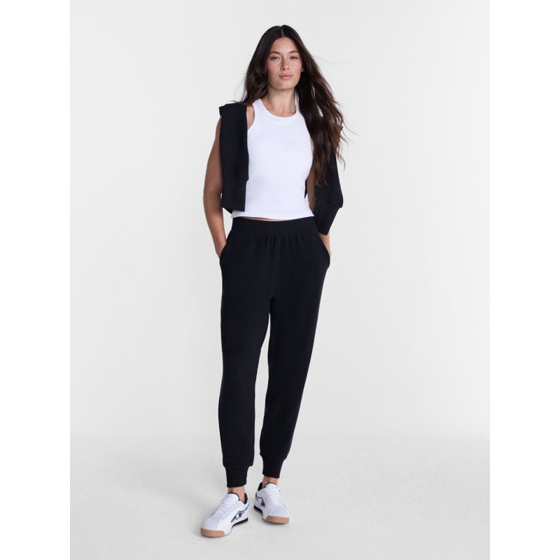 Women's Ottoman Ribbed Joggers - Comfortable Stretchy Pants for Active or Relaxed Wear
