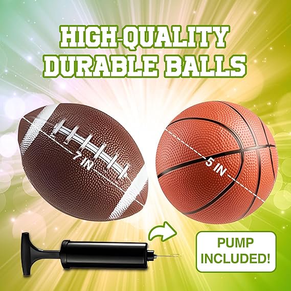 Kids Sports Balls Set - 4-Pack 5-Inch Rubber Balls for Indoor & Outdoor Play