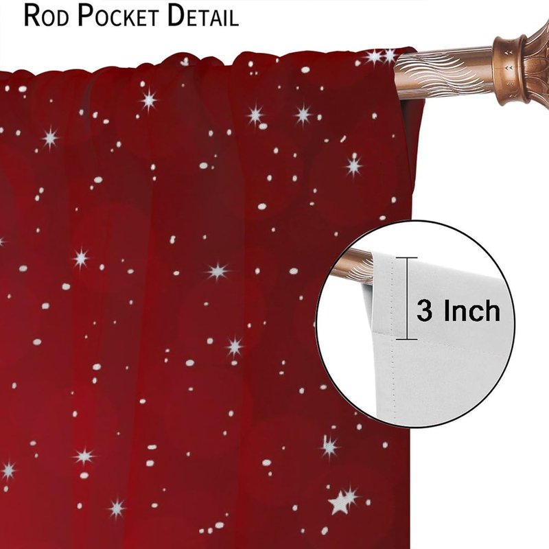 Christmas Holiday Snowflake Elf Window Curtains - 42x63 Inches for Living Room Decor