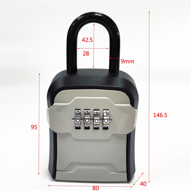 Wall-Mounted Key Lock Box with Combination Lock for Outdoor Security