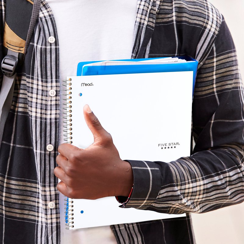 1 Subject College Ruled Notebook with Study App, 8.5x11 Water-Resistant Cover