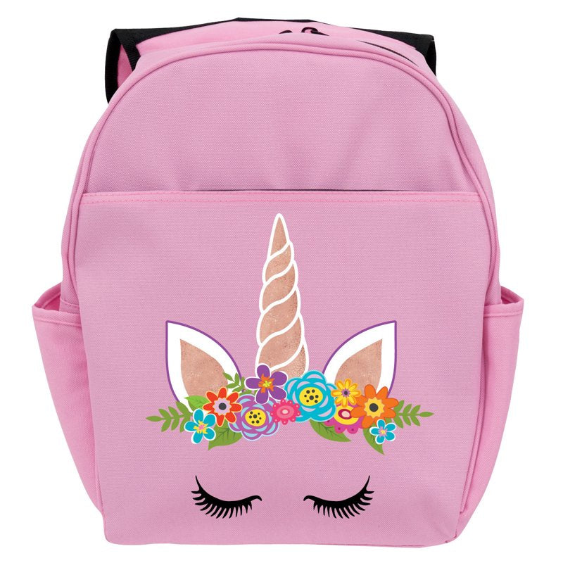 Personalized Pink Unicorn Backpack for Kids with Adjustable Straps - 17x14 Inches