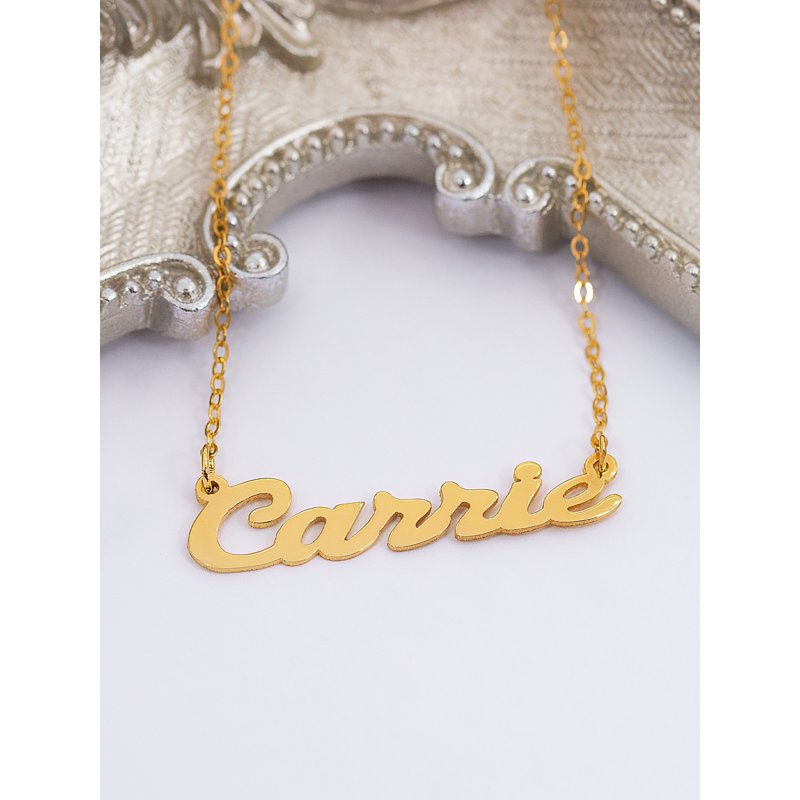 Personalized Script Name Necklace - Custom 12-Character Pendant in Gold or Silver