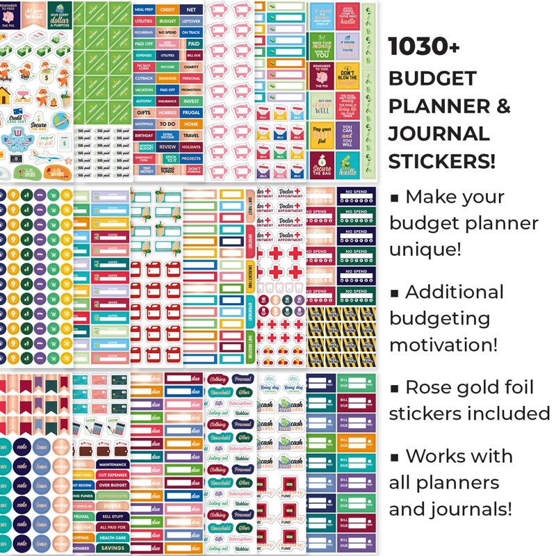 Budget Planner Sticker Set - 1030+ Financial Stickers for Monthly and Weekly Budgeting